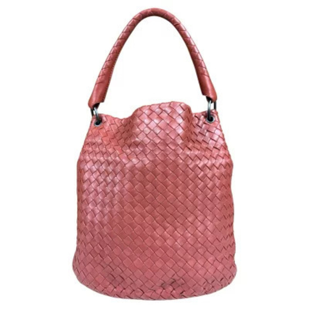 Bottega Veneta Intrecciato Shoulder Bag Leather Brown Hobo